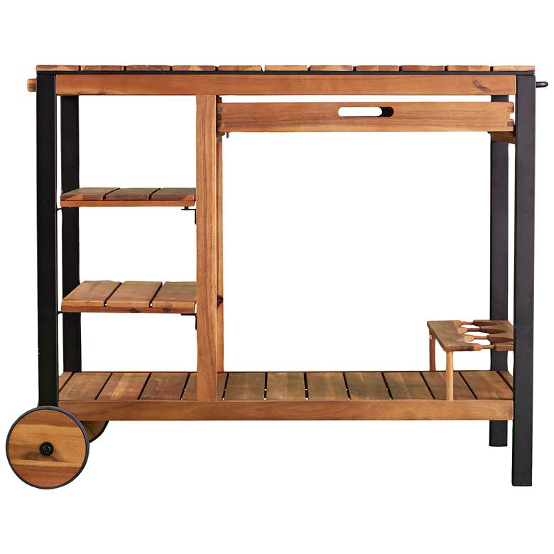 Image 3 Murcott 43 3/4" Wide Natural Acacia Wood indoor - Outdoor Bar Cart more views