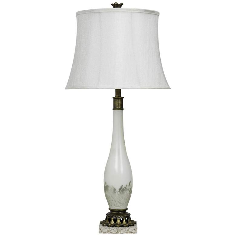 Image 1 Muret White Faux Marble Table Lamp