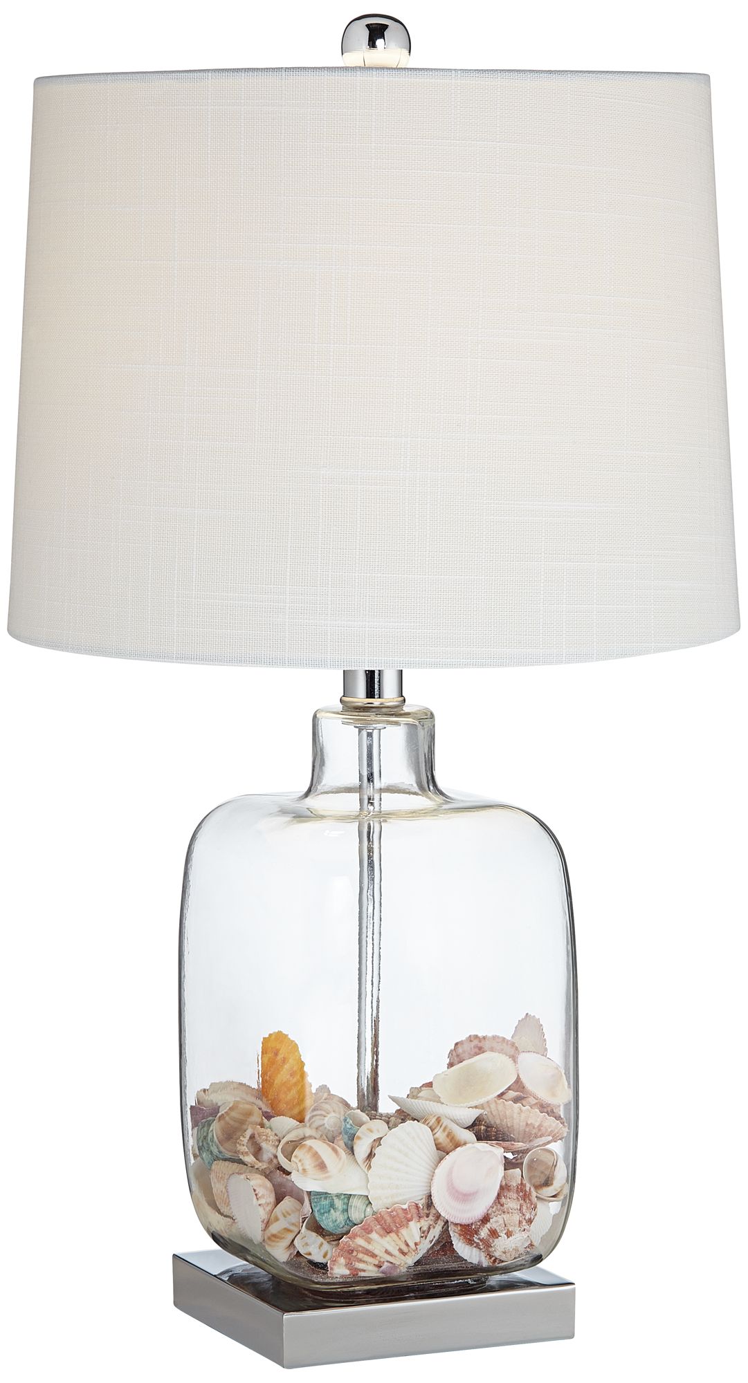 Murex 21 3/4" High Square Glass with Shells Fillable Table Lamp