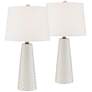 Muriel White Ceramic Mid-Century Modern Table Lamps Set of 2
