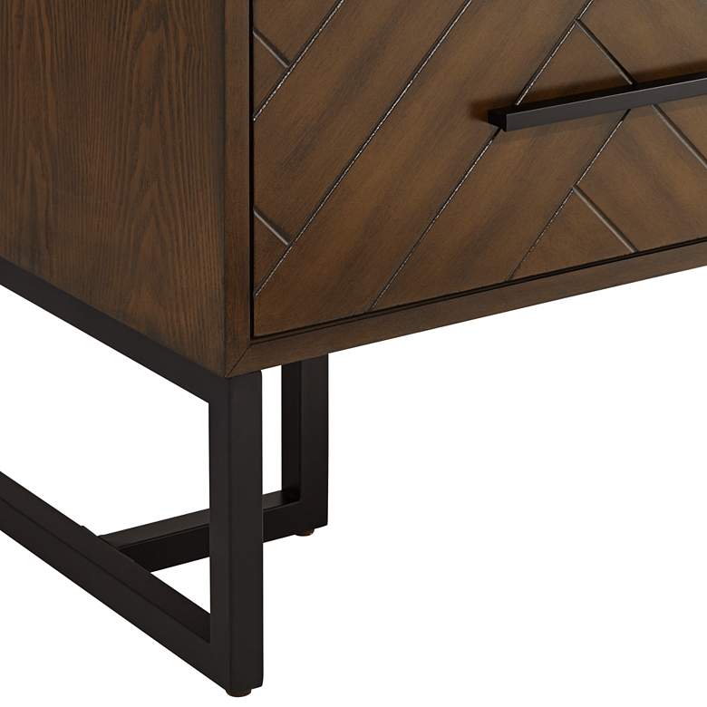 Image 4 Murph 31 1/2" Wide Charcoal and Wood 3-Drawer Dresser more views