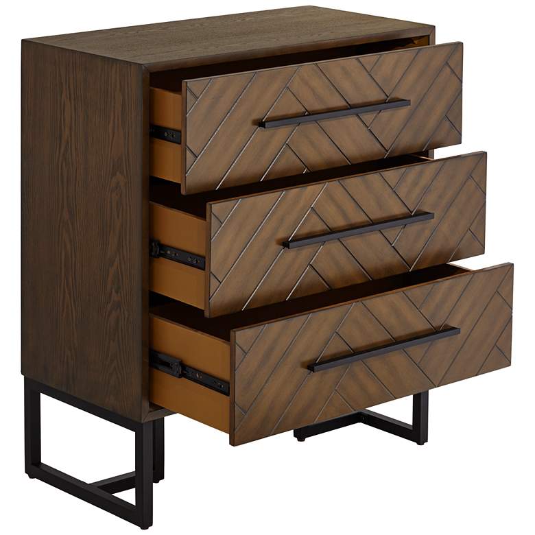 Image 7 Murph 31 1/2" Wide Charcoal and Wood 3-Drawer Dresser more views