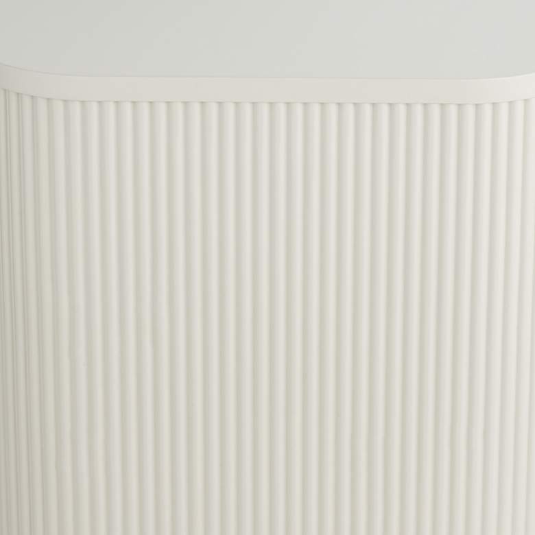 Image 3 Murphy 18 1/4" Wide White Pleated Side Table more views