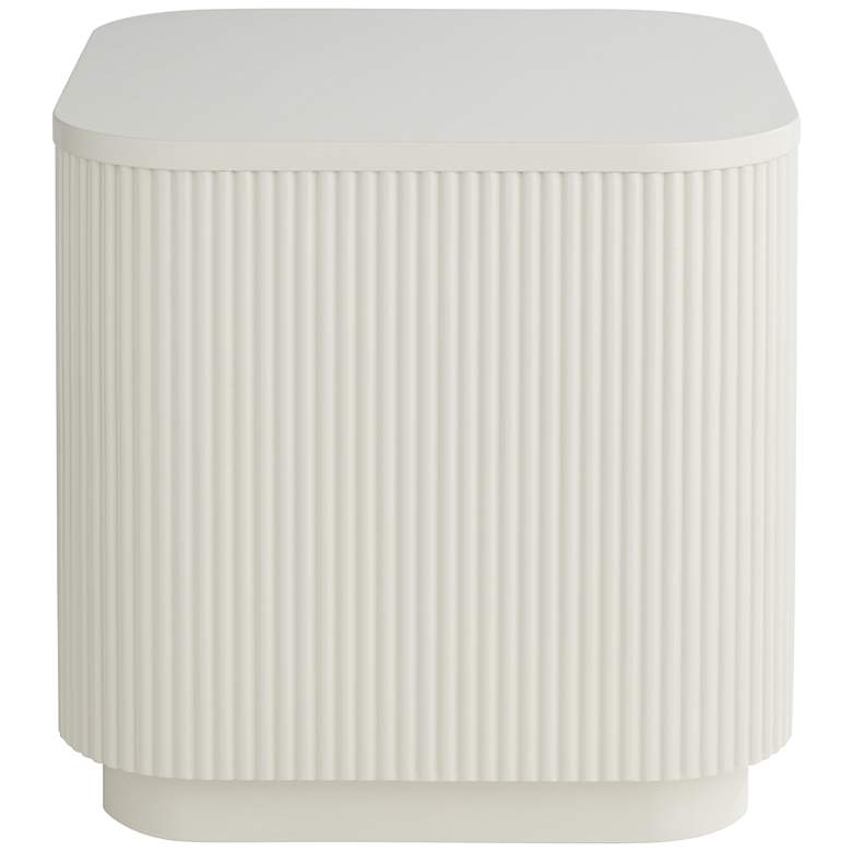 Image 5 Murphy 18 1/4" Wide White Pleated Side Table more views
