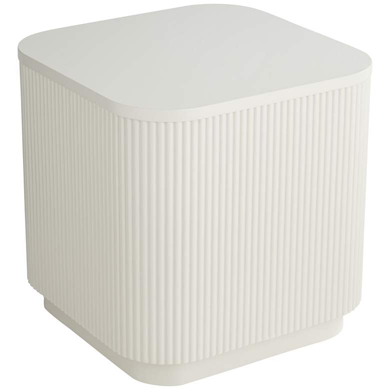 Image 6 Murphy 18 1/4" Wide White Pleated Side Table more views