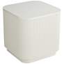 6_Murphy 18 1/4" Wide White Pleated Side Table more views