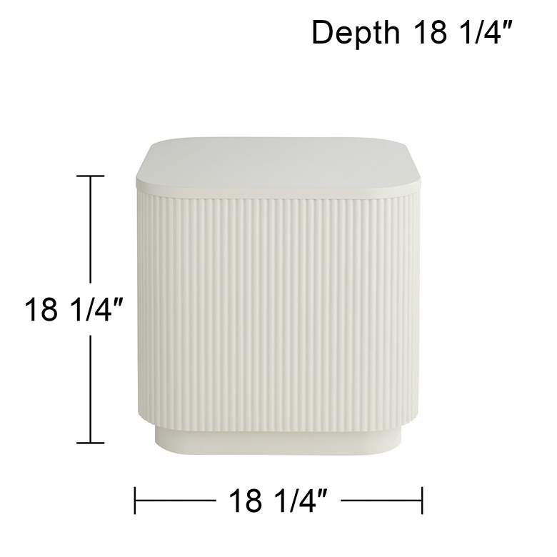 Image 7 Murphy 18 1/4" Wide White Pleated Side Table more views