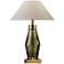Murphy Green Glass and Brass Accent Table Lamp