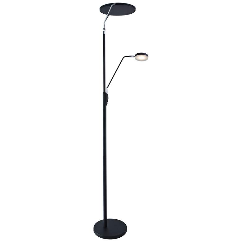 Image 1 Murray Black LED Torchiere Floor Lamp with Reading Light