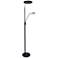 Murray Black LED Torchiere Floor Lamp with Reading Light