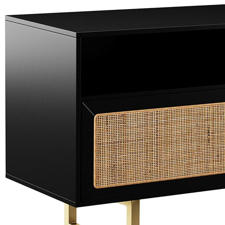 Image 3 Mursley 60" Wide Black Wood 3-Door Media Cabinet more views