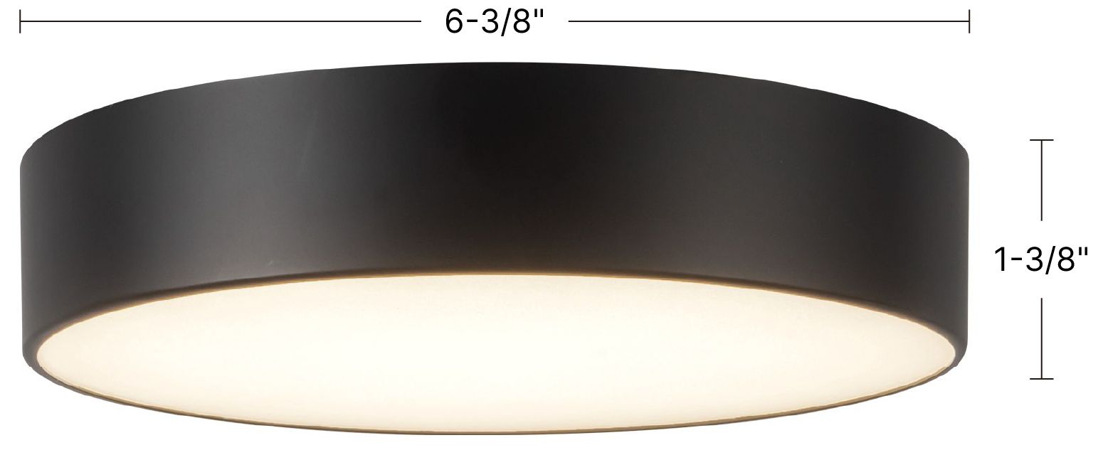 Musa 6-in Black dimmable LED Flush Mount