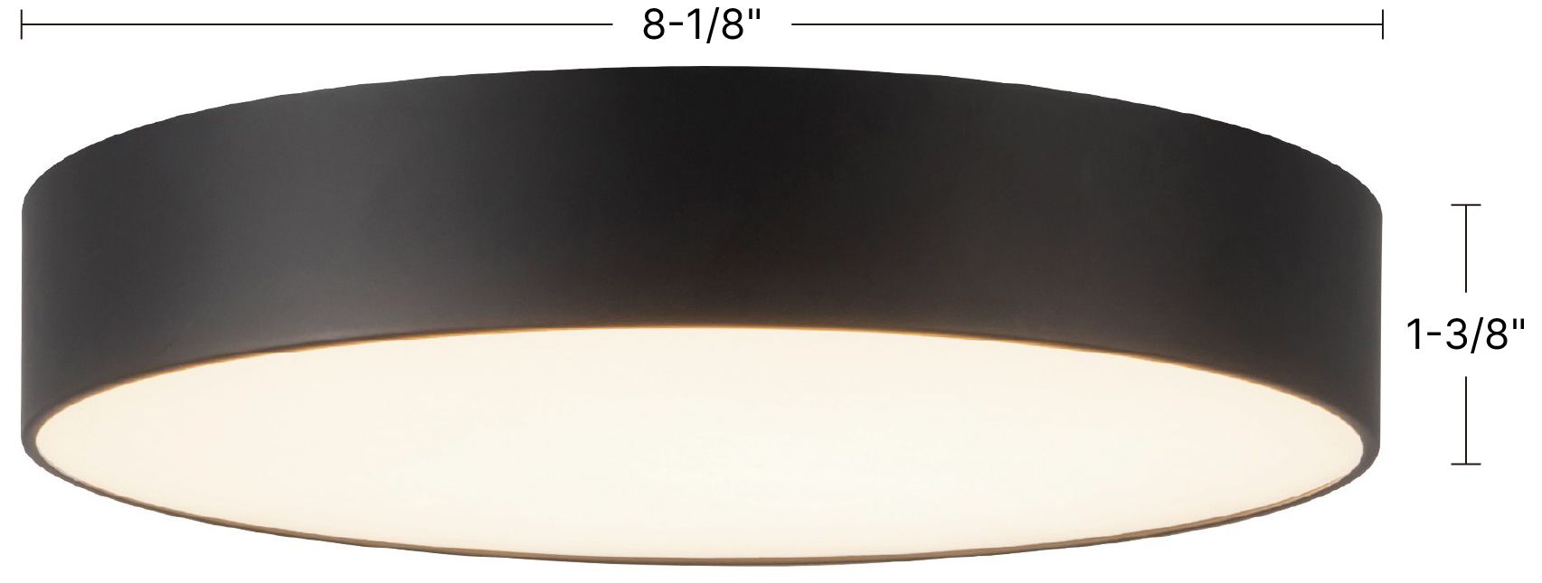 Musa 8-in Black dimmable LED Flush Mount