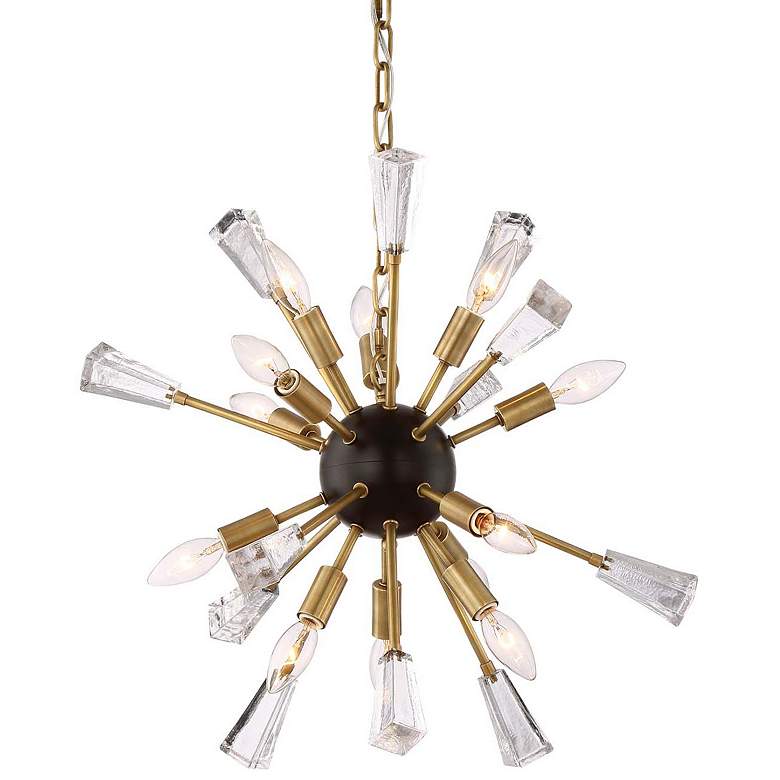 Image 1 Muse 12-Light 24 Inch Aged Brass Rock Crystal Sputnik Chandelier