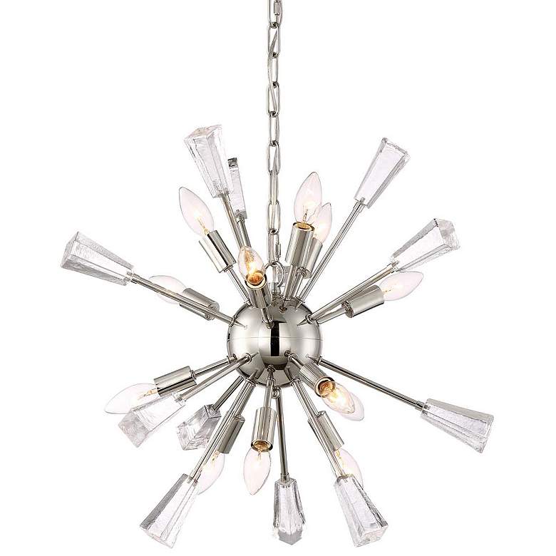 Image 1 Muse 12-Light 24 Inch Polished Nickel Rock Crystal Sputnik Chandelier