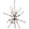 Muse 12-Light 24 Inch Polished Nickel Rock Crystal Sputnik Chandelier