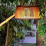 Muse 19" Wide Weathered Teak LED Solar Powered Hanging Light