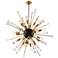 Muse 24-Light 40 Inch Aged Brass Rock Crystal Sputnik Chandelier