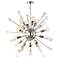 Muse 24-Light 40 Inch Polished Nickel Rock Crystal Sputnik Chandelier