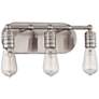 Muse Collection 14 1/4"W Brushed Nickel 3-Light Bath Light