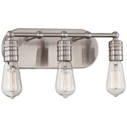 Muse Collection 14 1/4&quot;W Brushed Nickel 3-Light Bath Light