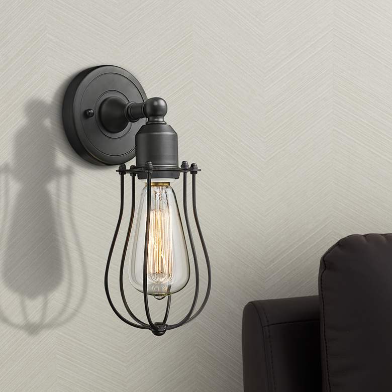 Image 1 Muselet 11" High Oil-Rubbed Bronze A Wall Sconce