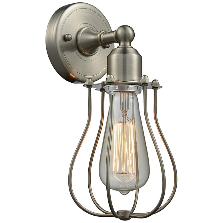 Image 1 Muselet 11" High Satin Brushed Nickel A Wall Sconce