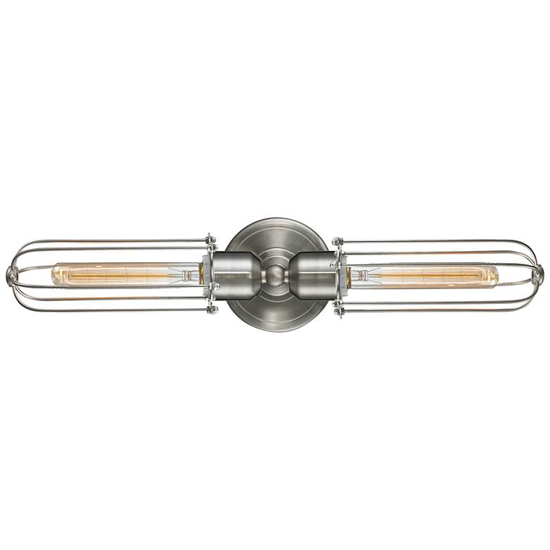 Image 1 Muselet 4 inch High Satin Nickel 2-Light T Bowtie Wall Sconce