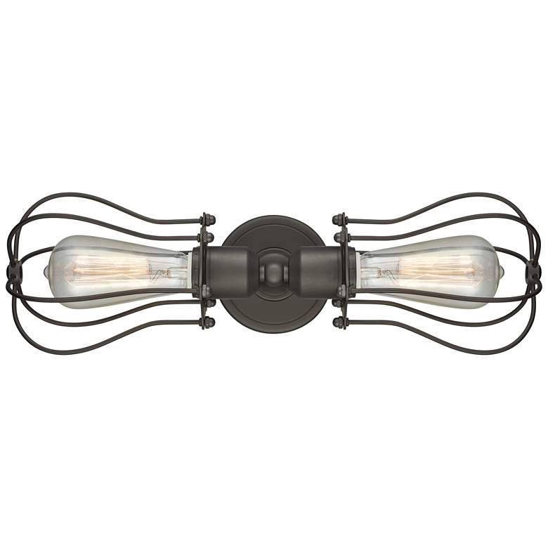 Image 1 Muselet 4"H Oil-Rubbed Bronze 2-Light A Bowtie Wall Sconce