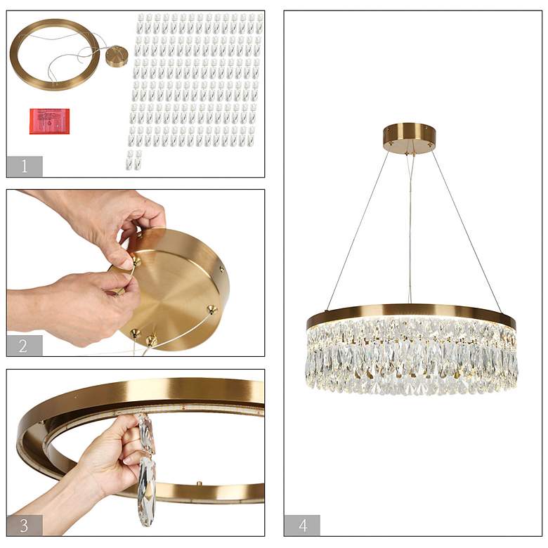 Image 7 Musesonce 1-Light LED Crystal Drum Chandelier more views