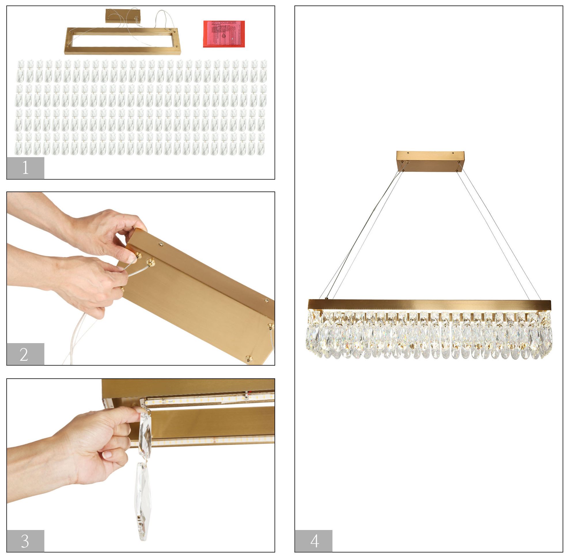 Musesonce 1-Light LED Crystal Island Chandelier
