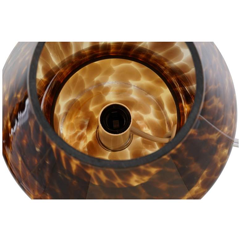 Image 5 Mushroom 7.13" High Brown Tortoise Glass Table Lamp more views