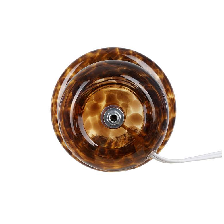 Image 6 Mushroom 7.13" High Brown Tortoise Glass Table Lamp more views
