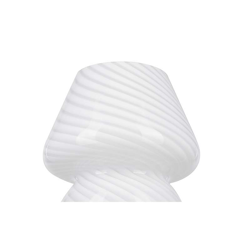 Image 4 Mushroom 7.13" High White Striped Glass Table Lamp more views