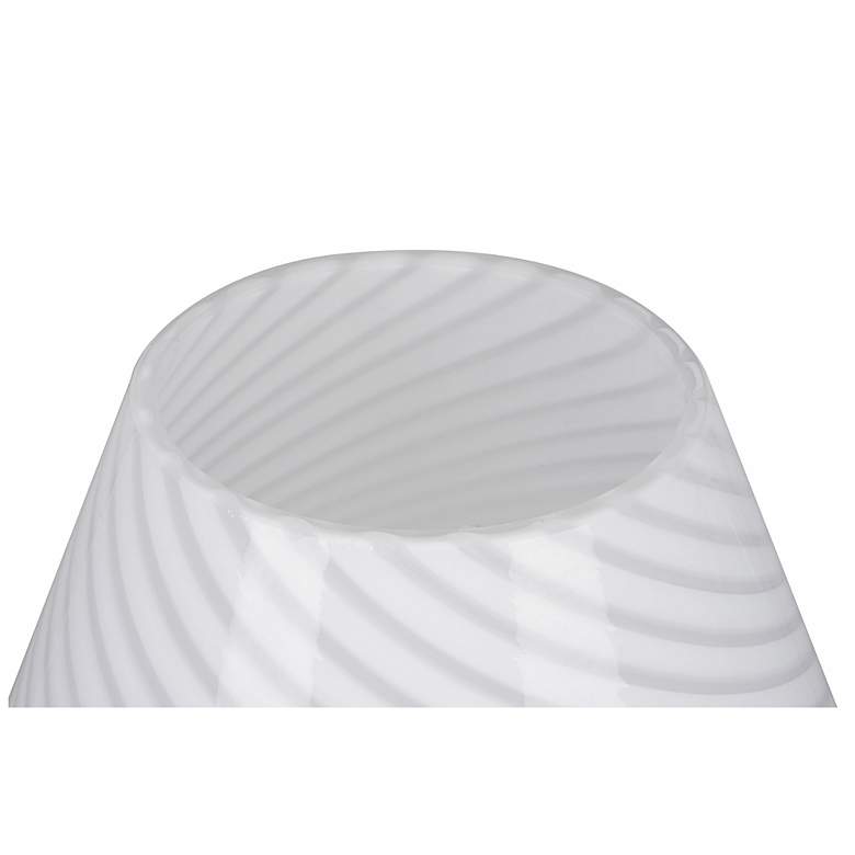 Image 5 Mushroom 7.13" High White Striped Glass Table Lamp more views