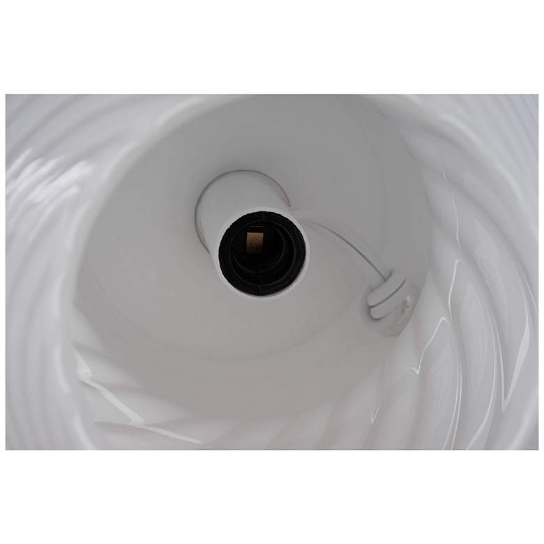 Image 7 Mushroom 7.13" High White Striped Glass Table Lamp more views