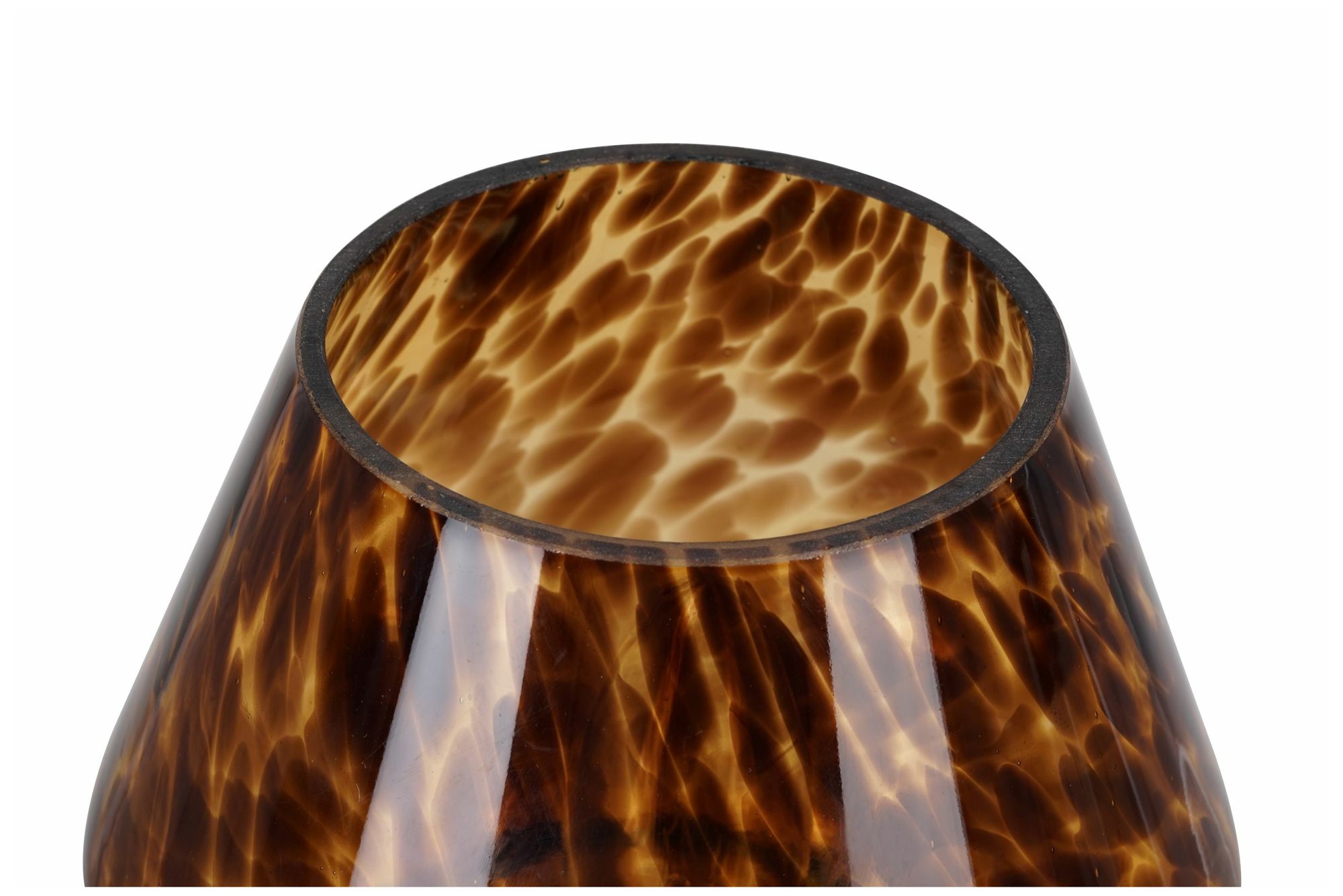 Image 4 Mushroom 7.13" High Brown Tortoise Glass Table Lamp more views