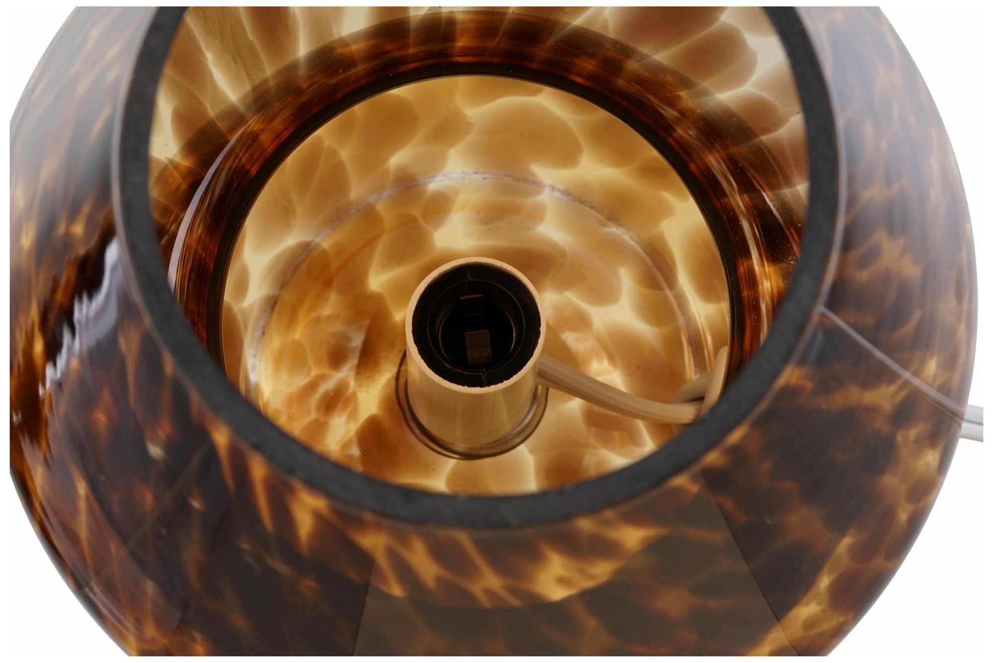 Image 5 Mushroom 7.13" High Brown Tortoise Glass Table Lamp more views