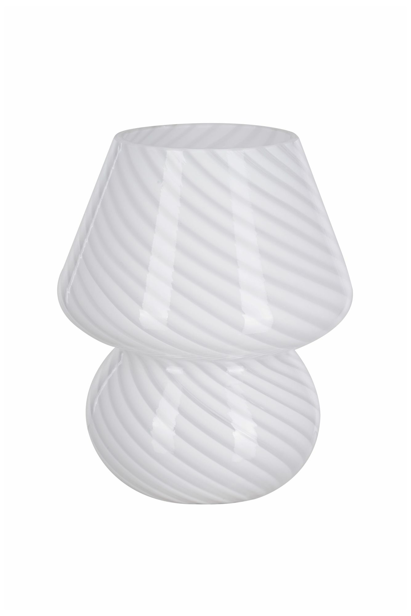 Image 2 Mushroom 7.13" High White Striped Glass Table Lamp more views