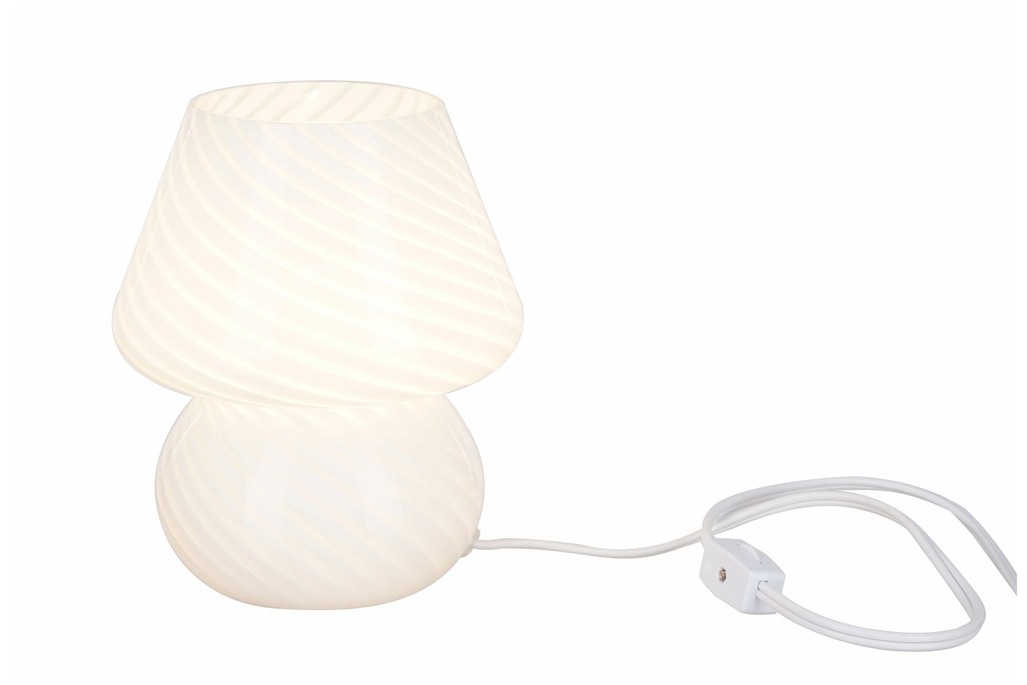 Image 3 Mushroom 7.13" High White Striped Glass Table Lamp more views