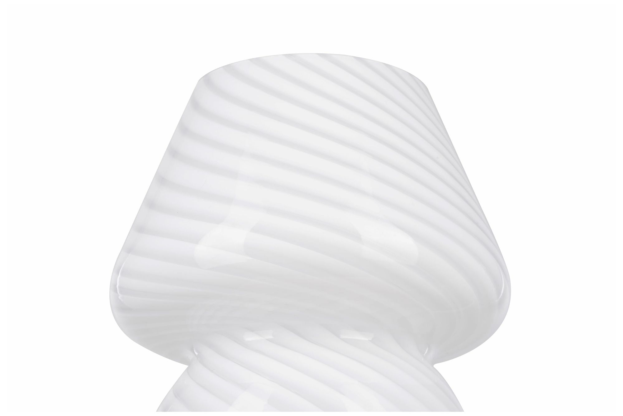 Image 4 Mushroom 7.13" High White Striped Glass Table Lamp more views