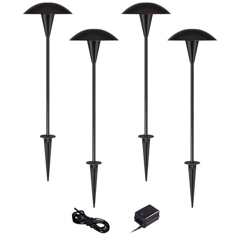 Image 1 Mushroom Black 6-Piece LED Landscape Lighting Set