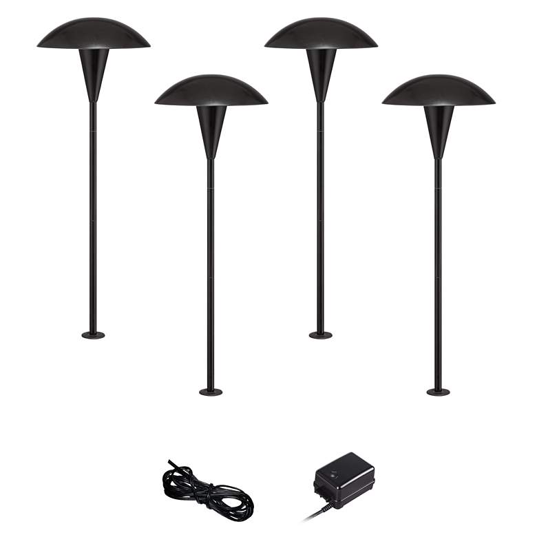 Image 1 Mushroom Black 6-Piece LED Landscape Path Light Set