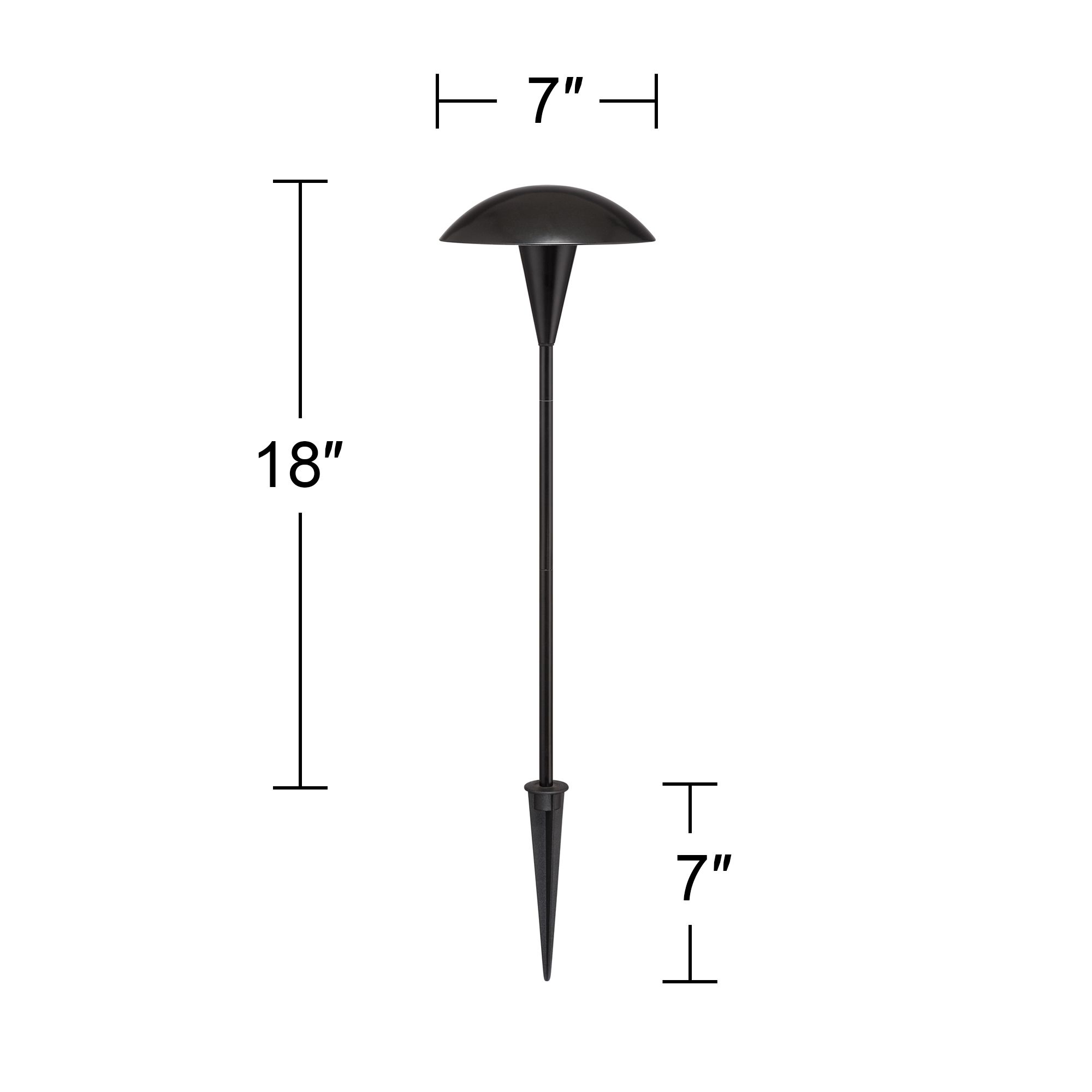 Mushroom Black 8-Piece Outdoor LED Landscape Lighting Set