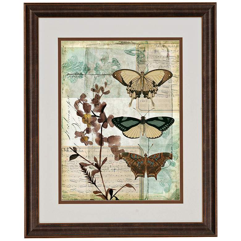 Image 1 Music Box Butterflies II 34 inch High Framed Wall Art