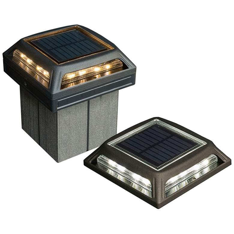 Image 1 Muskoka 1 3/4" High Black Solar LED Post/Path/Dock Light