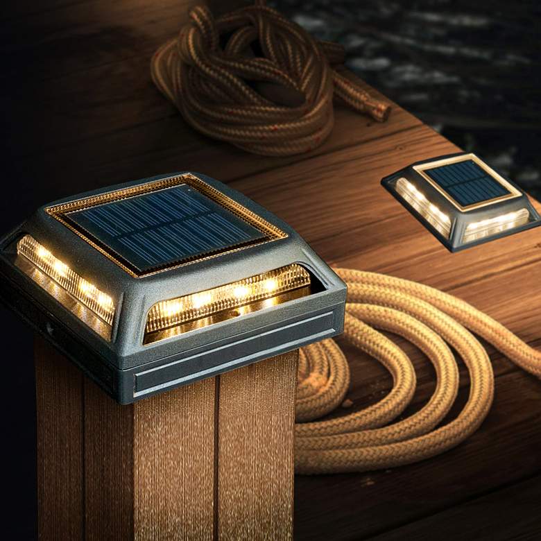 Image 2 Muskoka 1 3/4" High Black Solar LED Post/Path/Dock Light more views