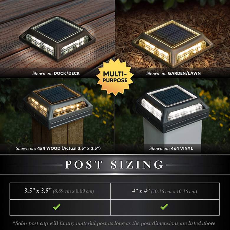 Image 3 Muskoka 1 3/4 inch High Black Solar LED Post/Path/Dock Light more views