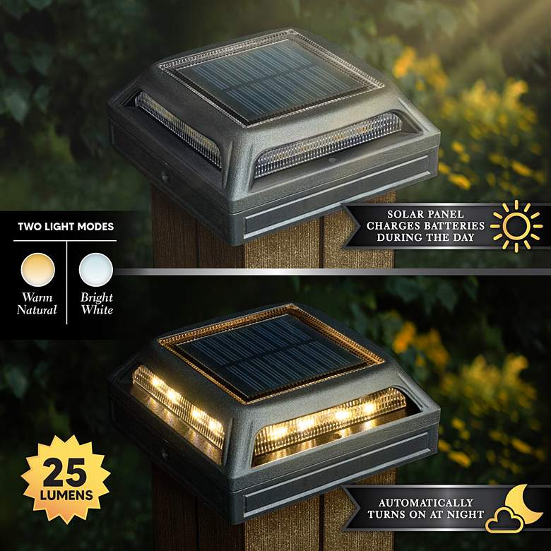 Image 4 Muskoka 1 3/4" High Black Solar LED Post/Path/Dock Light more views