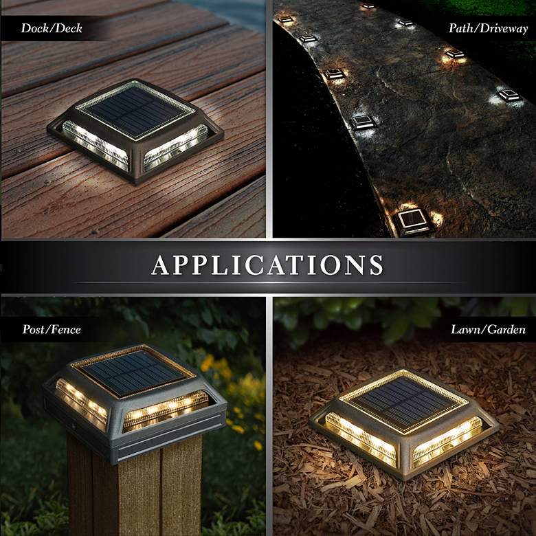 Image 5 Muskoka 1 3/4 inch High Black Solar LED Post/Path/Dock Light more views